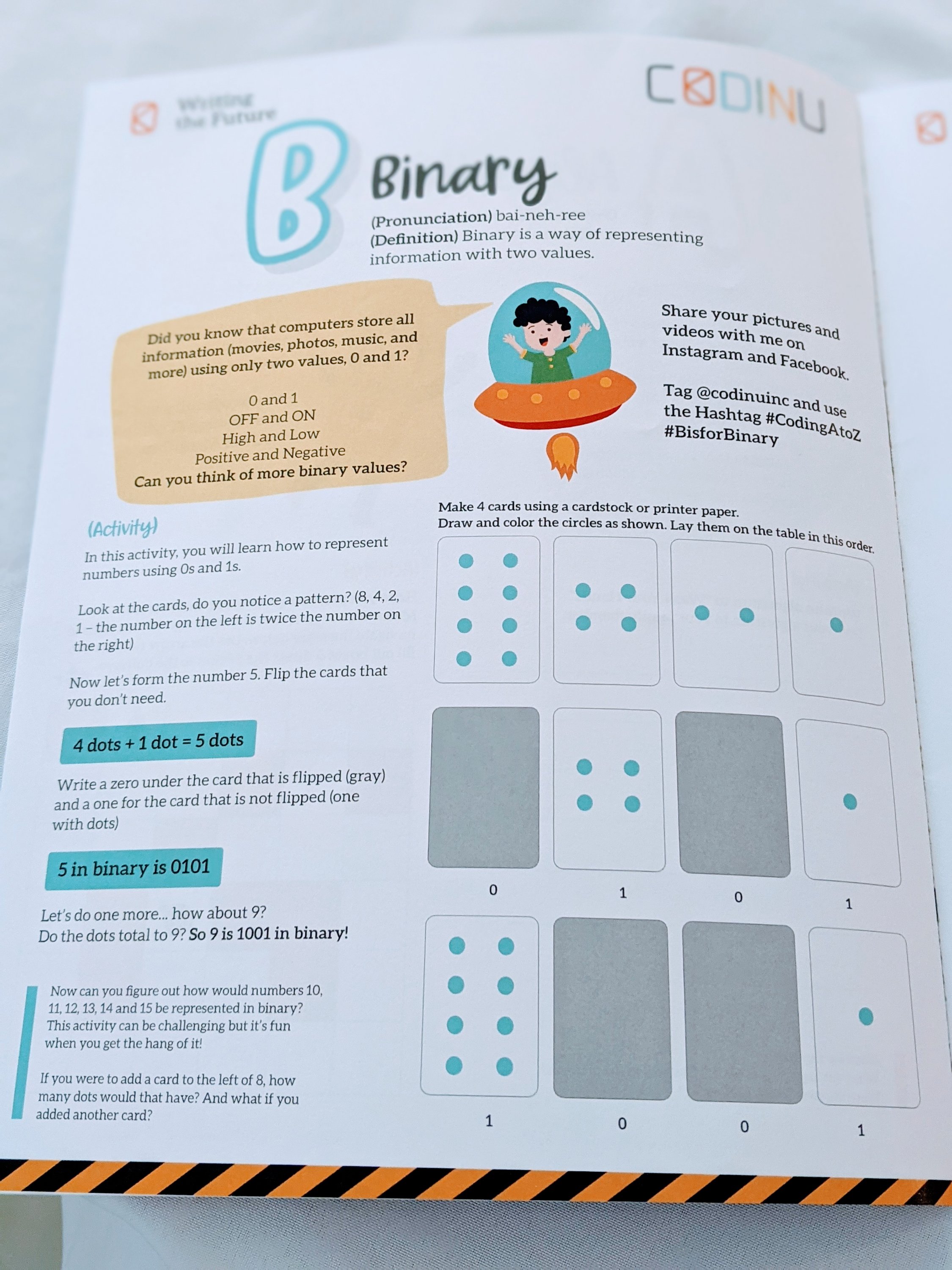B for Binary in Coding Book for Kids