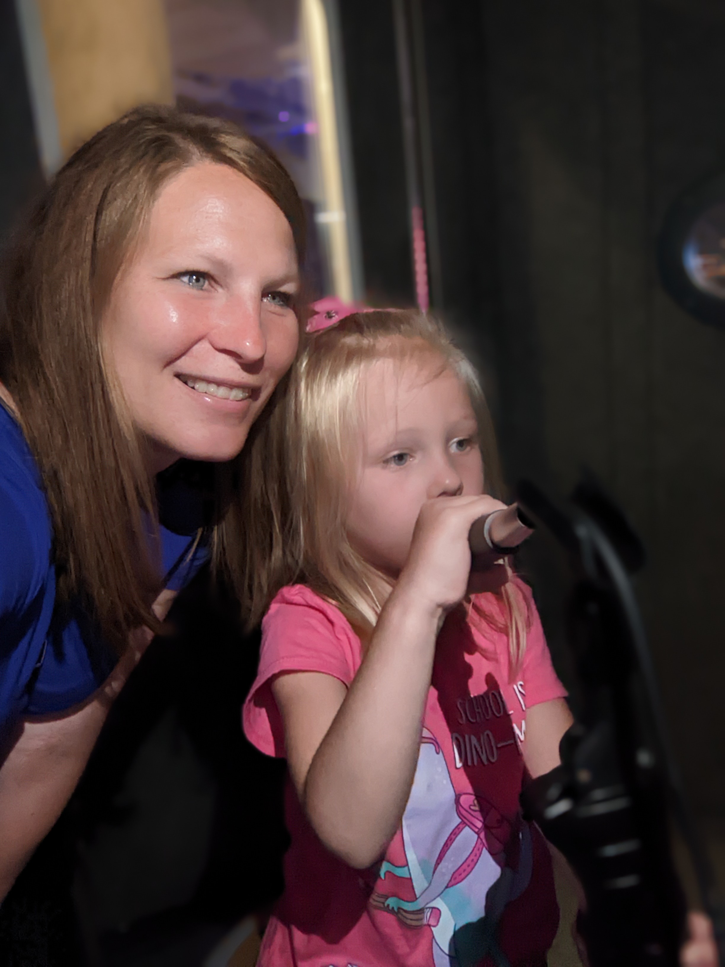 Testing out the karaoke in the sound booth!