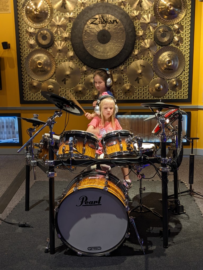 Testing out the drums at the GLSC.